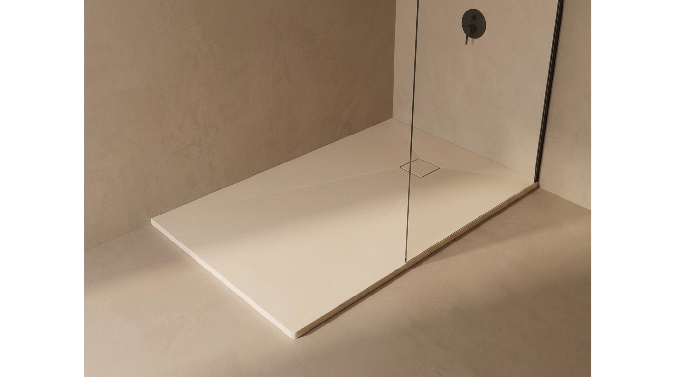 Marlan douchevloer 100×120 cm in Marlan-kleur Blanched Almond