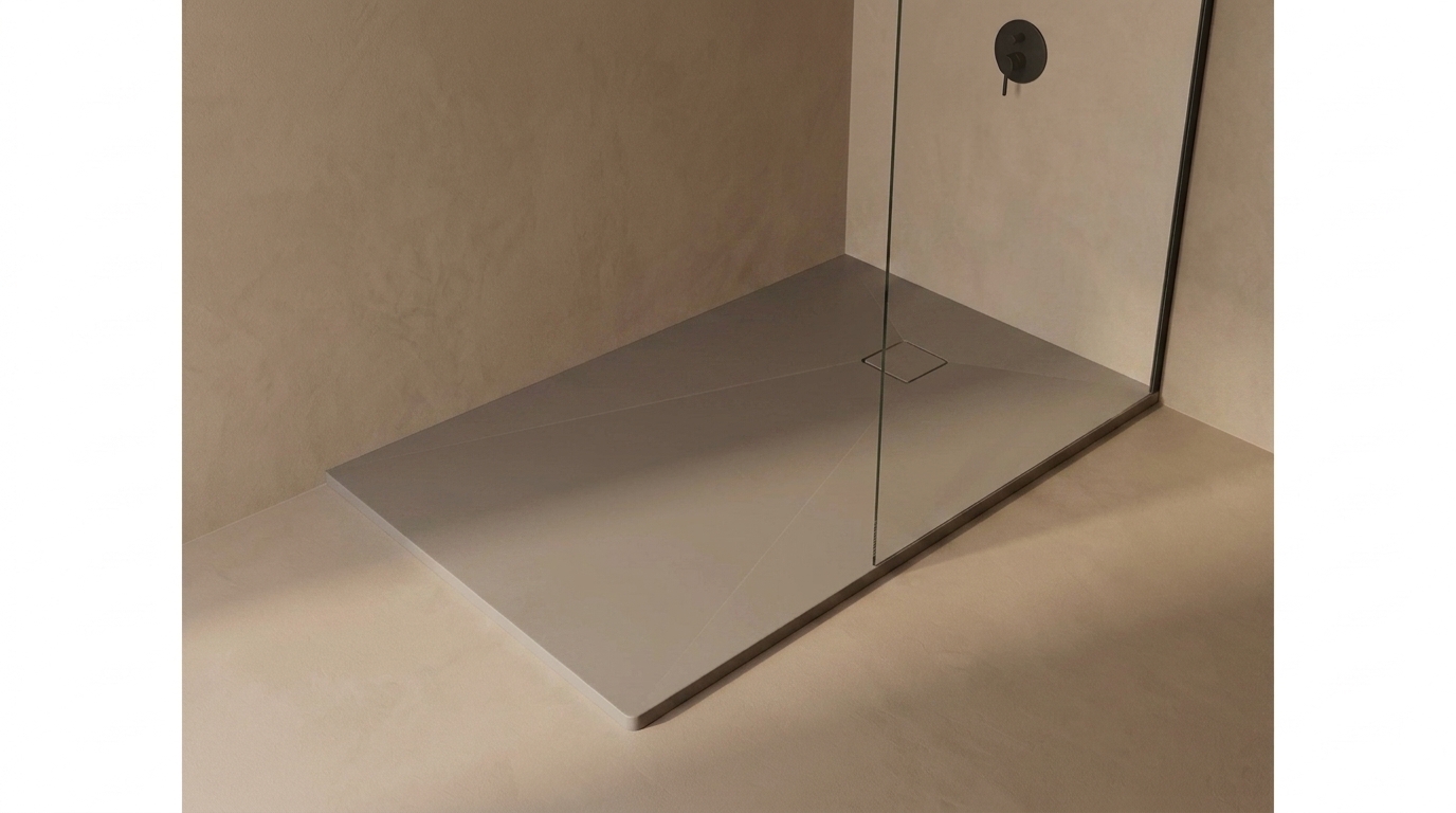 Marlan douchevloer 100×120 cm in Marlan-kleur Mocha Grey
