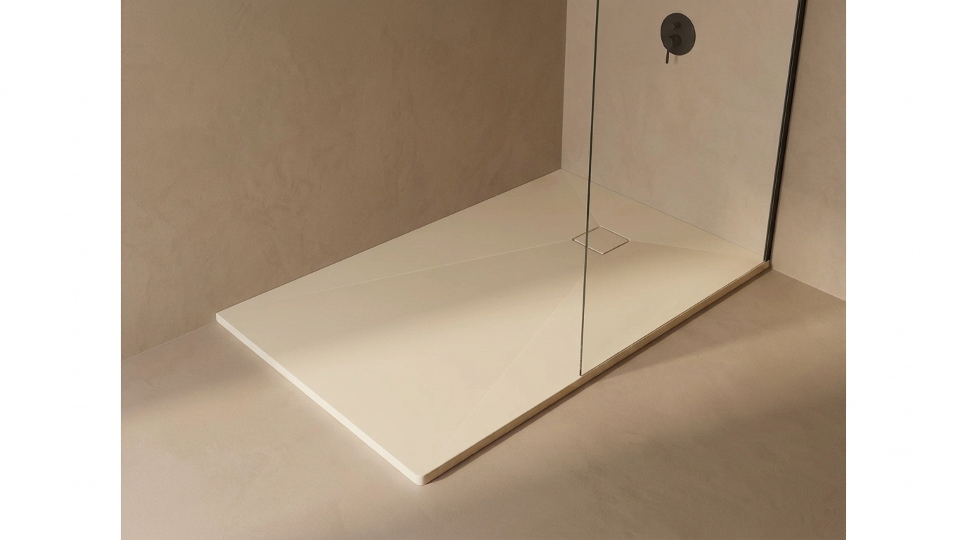 Marlan douchevloer 100×120 cm in Marlan-kleur Vanilla Cream