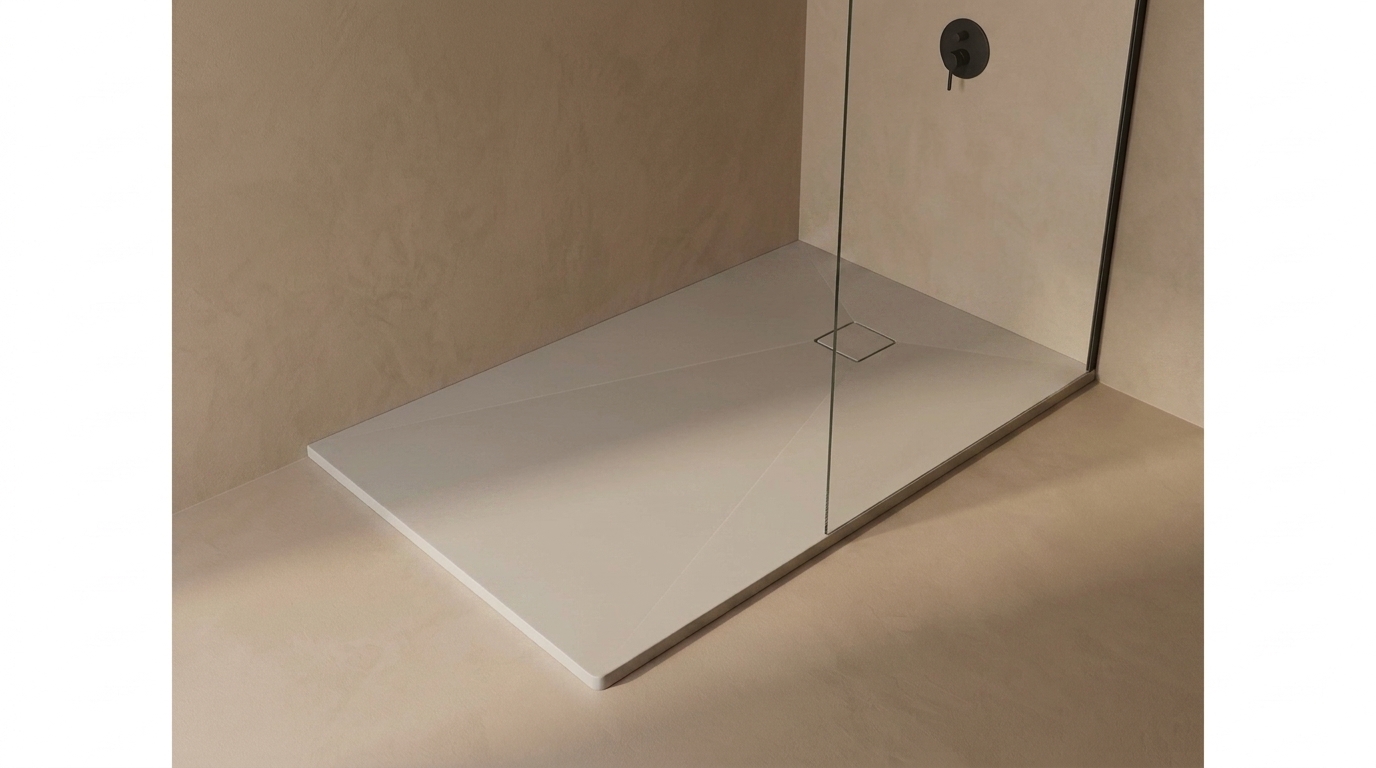 Marlan douchevloer 100×120 cm in Marlan-kleur Warm Grey
