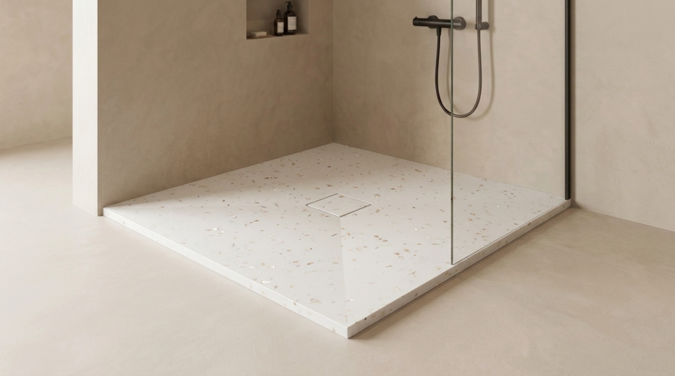 Marlan douchevloer 120×120 cm in Marlan-kleur Mother of Pearl