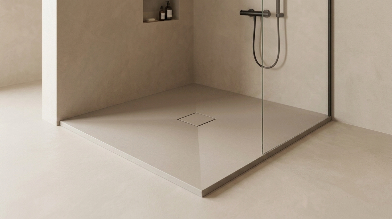 Marlan douchevloer 120×120 cm in Marlan-kleur Warm Grey