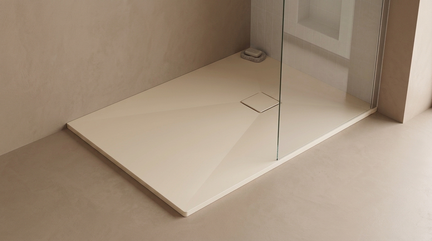 Marlan douchevloer 90×120 cm in Marlan-kleur Blanched Almond